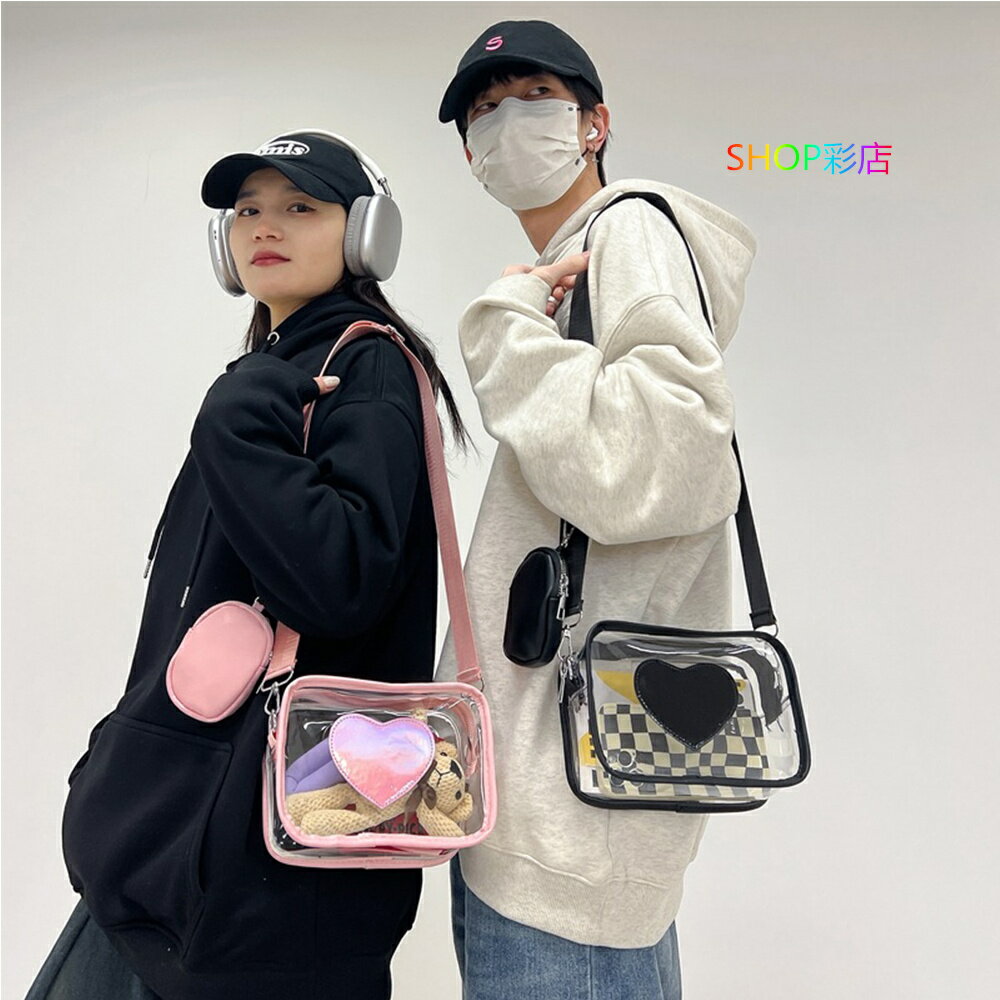 痛バ 痛バッグ ミニバッグ 2個セット ケース+バッグ 痛ショルダー ショルダーバッグ 推し 推し活 推しバッグ クリアバッグ かわいい 小さい 小さめ おしゃれ クリアバッグ クリア 学生 大人 jk 制服 推し活バッグ 軽量(4)