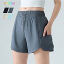 ショートパンツ レディース ポケット付き サーフパンツ おしゃれ 大きいサイズ ショーパン 短パン ズボン ウエストゴム ヨガウエア ルームウェア ダンス ヨガ...