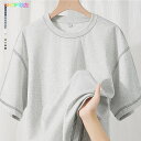 【全品対象2個で12%OFFクーポン配布中】 半袖 tシャツ メンズ おしゃれ 大きいサイズ 半袖Tシャツ レディース ラウンドネック カットソー 夏 トップス カジュアル 半そで tシャツ 運動 アウトドア かっこいい 色ライン ドロップスリーブ