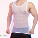 メッシュ タンクトップ メンズ 大きいサイズ ノースリーブ Tシャツ ストレッチ セクシー インナー アンダーウェア カットソー トップス おしゃれ 夏 涼しい...