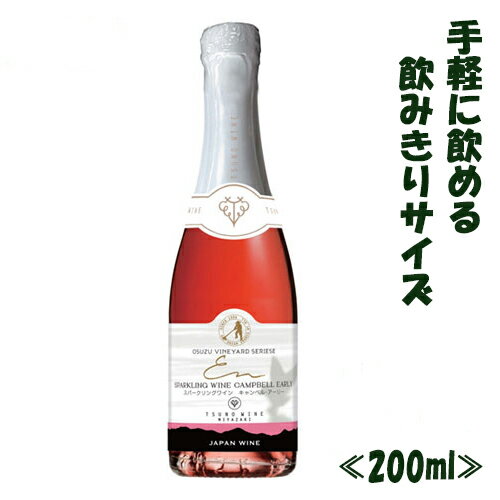 《終売》 都農ワイン スパークリング キャンベル・アーリー 200ml 宮崎ワイン つのワイン 国産ワイン ロゼワイン