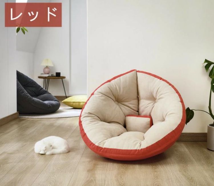 ダメになるフィットクッションソファ 3way しずく型 座椅子 イス いす リラックス 北欧 おしゃれ 一人暮らし 新生活　 1人掛け ソファベッド 低反発クッション 折り畳み 背もたれ フロアチェア 軽量 コンパクト チェア saisbi-10007959 日用品さい サンプル画像2