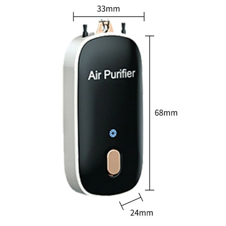 首掛け空気清浄機 小型 携帯用 空気清浄機 首かけ マイナスイオン ネックレス イオン発生器 usb充電式 除菌 脱臭 消臭 静音 ミニ 薄型 コンパクト ポータブル たばこ タバコ 花粉対策 子供 大人 持ち運び プレゼント
