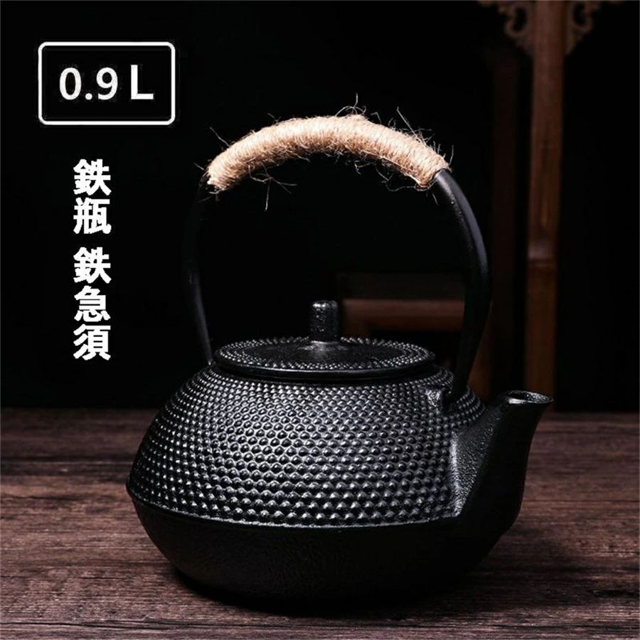 乐天商城 - 新入荷☆南部鉄器 ケトル 老鉄瓶 提梁壺 対応 急須きゅうす茶こし付きホーロー加工鉄茶葉在宅おうち時間★0.9L