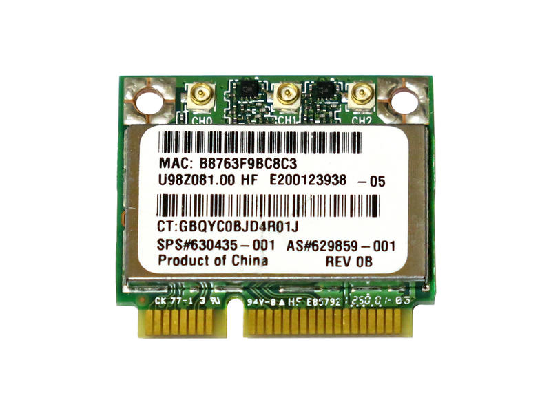 HP 630435-001 + Atheros AR5BHB112 AR9380 ǥ奢Х 2.4/5GHz 3x3 a/b/g/n 450Mbps PCIe mini half ̵LAN