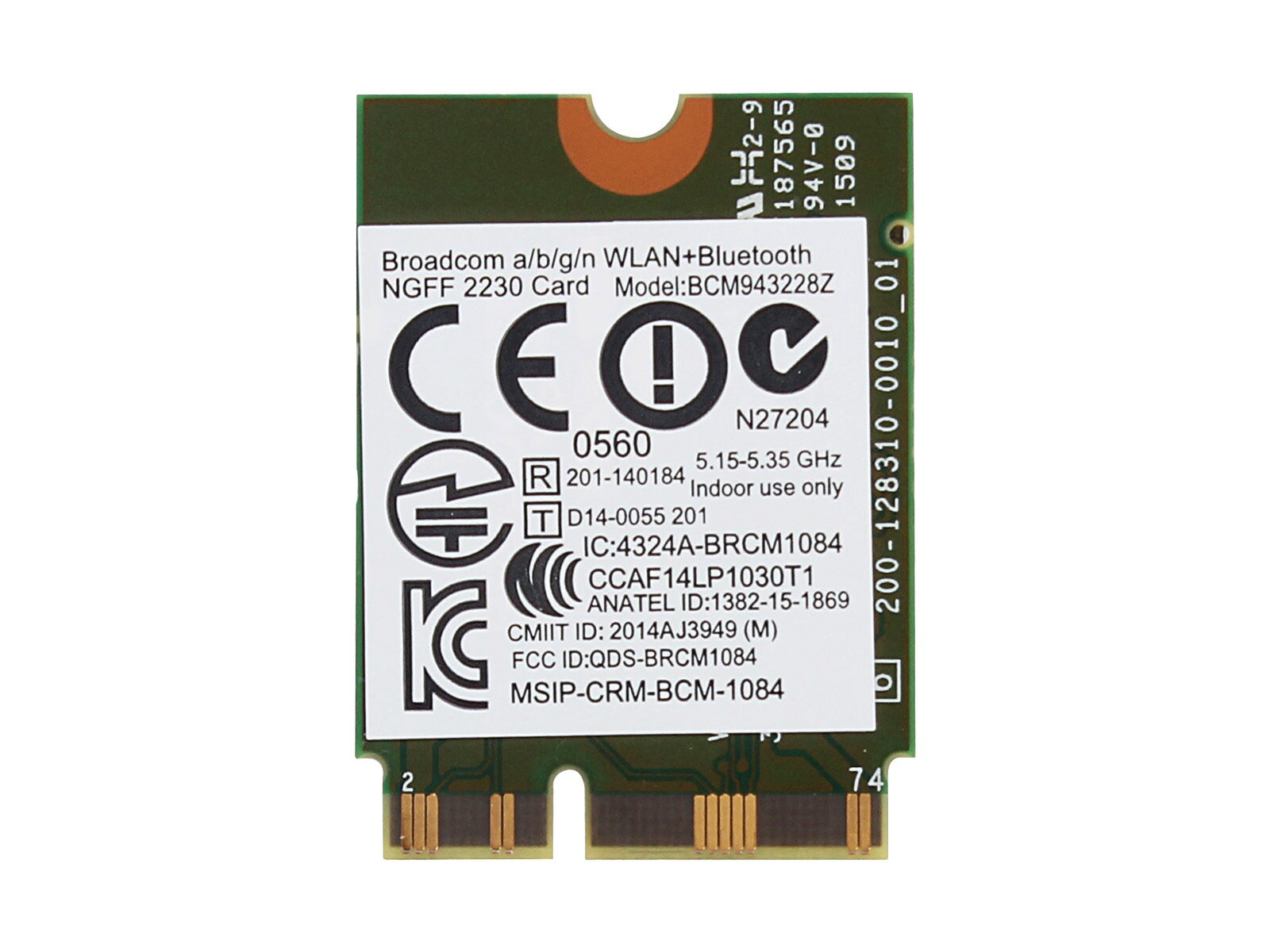 HP純正797884-001+汎用BCM943228Zデュアルバンド2x2802.11a/b/g/n最大300Mbps+Bluetooth4.0M.2NGFF無線LANカード