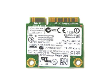 Lenovo/HP純正 60Y3233 572511-001 Intel Centrino Ultimate-N 6300 802.11a/b/g/n 450Mbps PCIe Mini half 無線LANカード