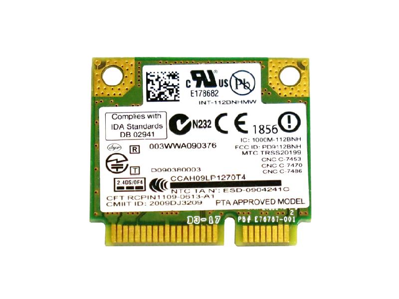 インテル Intel Centrino Wireless-N 1000 Single Band 2.4GHz 802.11b/g/n PCIe Mini half 無線LANカード 112BNHMW