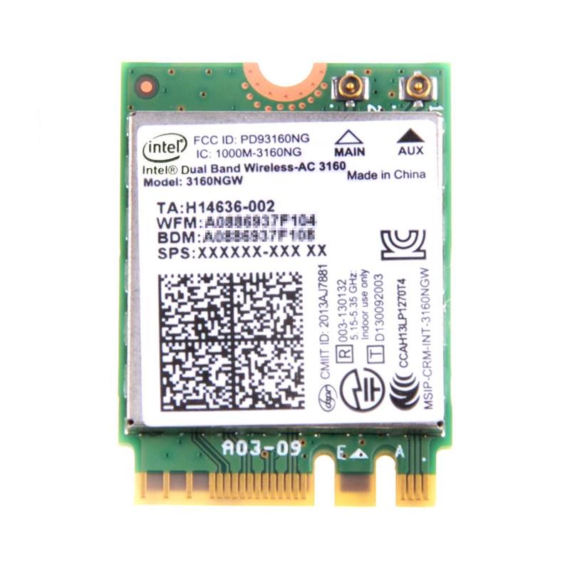 ƥ Intel Dual Band Wireless-AC 3160 ǥ奢Х 2.4/5GHz 802.11ac 433Mbps + Bluetooth 4.0 M.2 ̵LAN 3160NGW