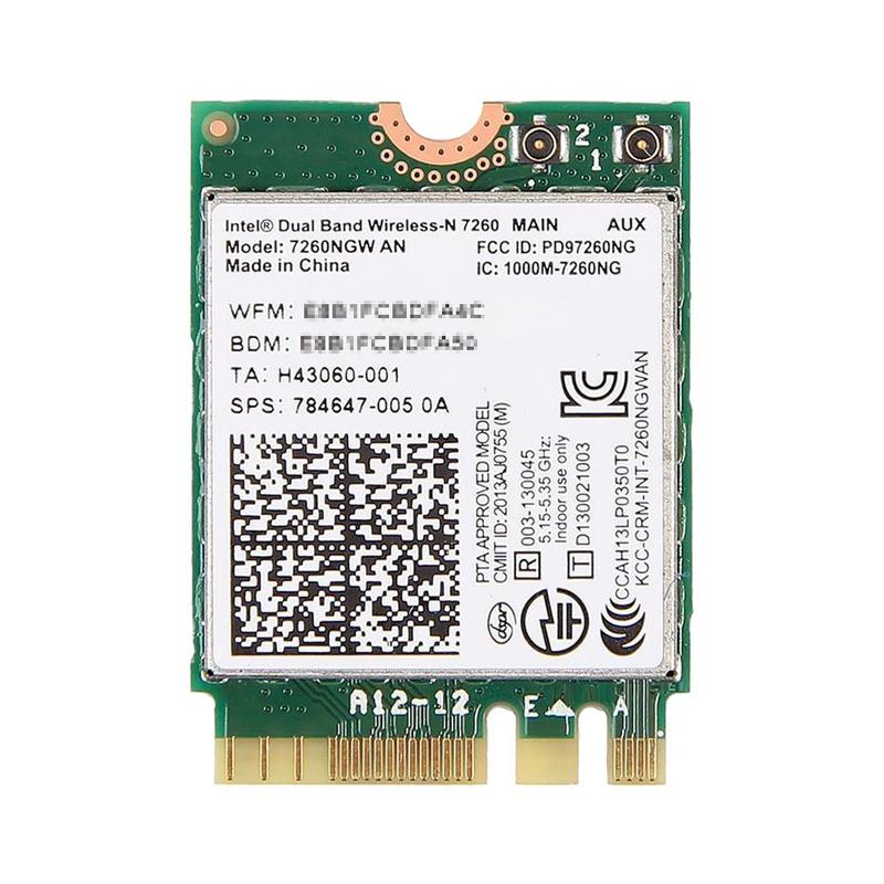 ƥ Intel Dual Band Wireless-N 7260 ǥ奢Х 2.4/5GHz 2x2 802.11a/b/g/n + Bluetooth 4.0 M.2 ̵LAN 7260NGW AN