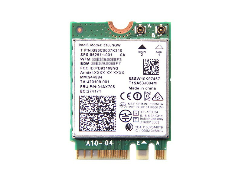 インテル Intel Dual Band Wireless-AC 3168 