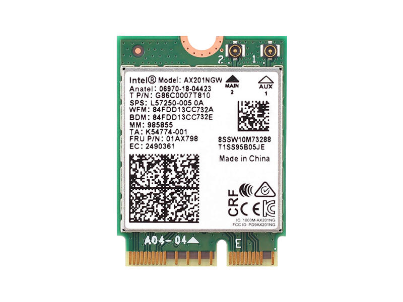 インテル Intel Wi-Fi 6 AX201 (CNVi専用) 802.11ax/ac Dual band 2x2 160MHz Bluetooth 5 M.2 Card AX201NGW for Windows 10, 64-bit, Google Chrome OS, Linux