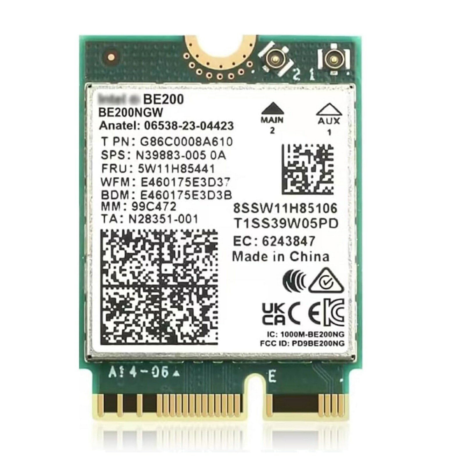 インテル Wi-Fi 7 BE200 BE200NGW 802.11BE 9300Mbps Bluetooth 5.4 WiFi Wireless Module | ラップトップおよびデスクトップ用 Windows10/11 対応