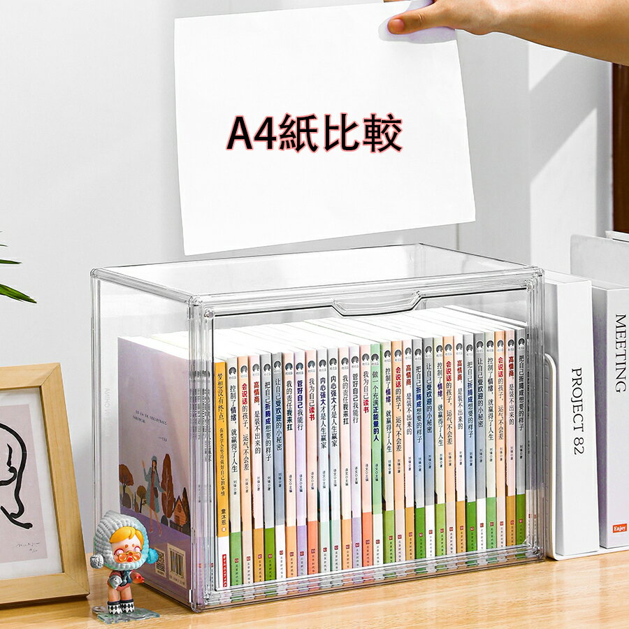 【6%OFFクーポン】コミック収納ケース 全透明 アクリル ホコリなどの汚れから守る 本 漫画 マンガ コミック 単行本 書類 フィギュア モデル おもちゃの模型 卓上収納 収納 ケース ボックス 透明窓 サイドドア 耐久性 多機能 卓上収納ラック書類ホルダー