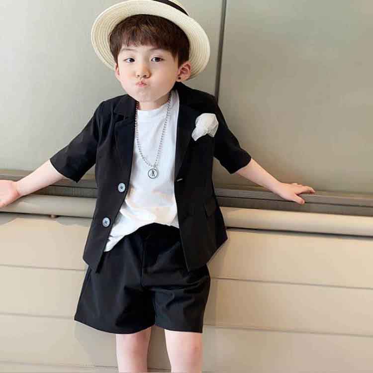 Rakuten - 2点キッズ 男の子 スーツ フォーマル 子供服 上下セット カジュアルスーツ 韓国風 結婚式 入学式 卒業式 入園式 卒園式 入学祝い パーティー