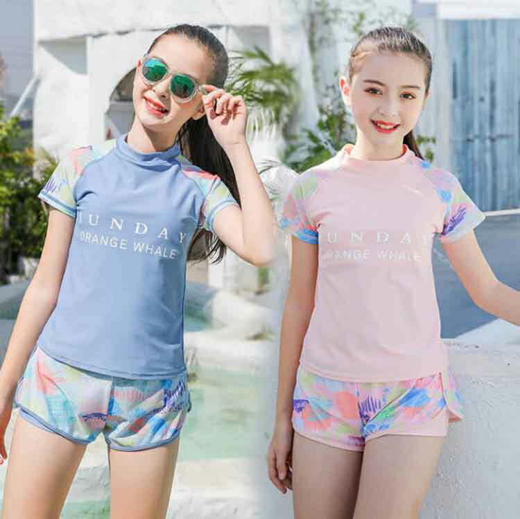 樂天商城 - 【送料無料 】女の子 水着 体型カバー スクール水着 スポーツウエア トップス パンツ キッズ 水着 セパレート 子供 スイムウェア レデイーズ 水着 ジュニア