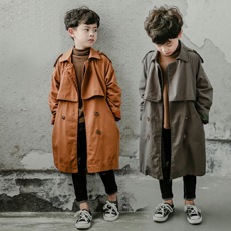 Rakuten - トレンチコート キッズ 男の子 子供服 春秋 コート アウター ロングコート ジャケット チュニック キッズコート スプリングコート 防風 おしゃれ 可愛い 新品