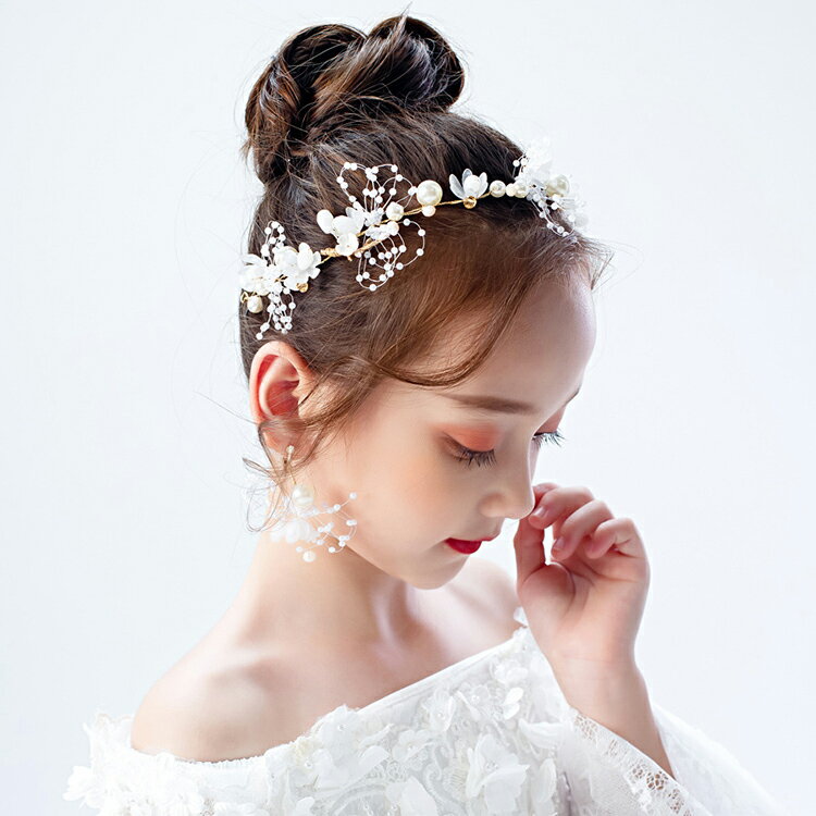 子供ヘアアクセサリー 花輪 子どもカチューシャ キッズ髪飾り フラワーガール結婚式 子供フォーマル ピアノ発表会ドレス