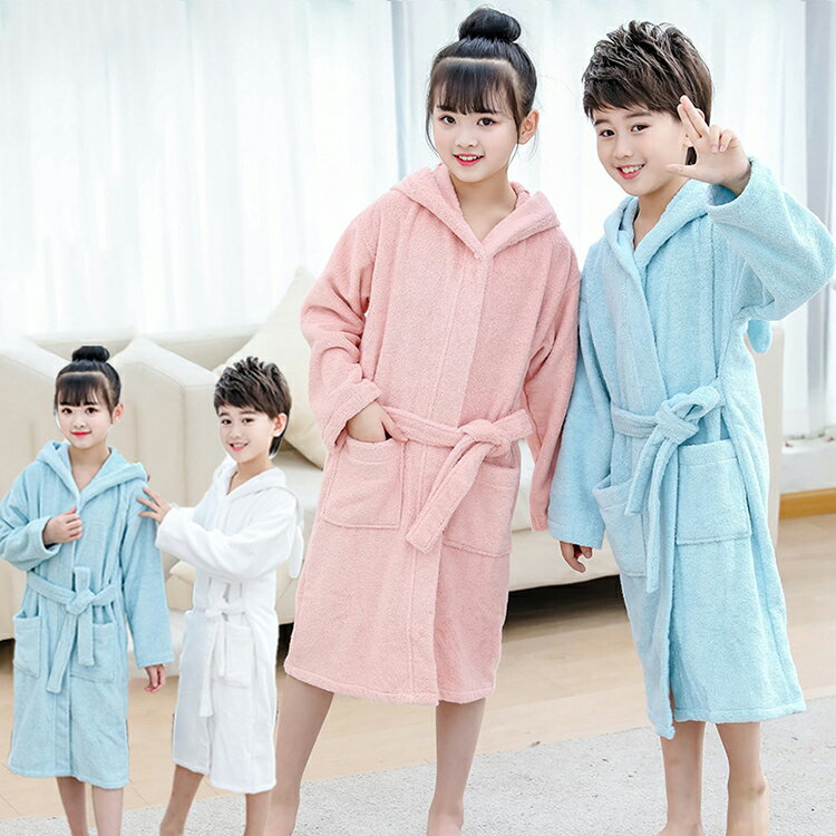 樂天商城 - 子供 パジャマ 女の子 男の子 ガウン ルームウェア もこもこ 耳付き フードつき 冬用 暖かい 部屋着 キッズパジャマ 可愛い 子供 厚手 着る毛布 子供服 4色選択