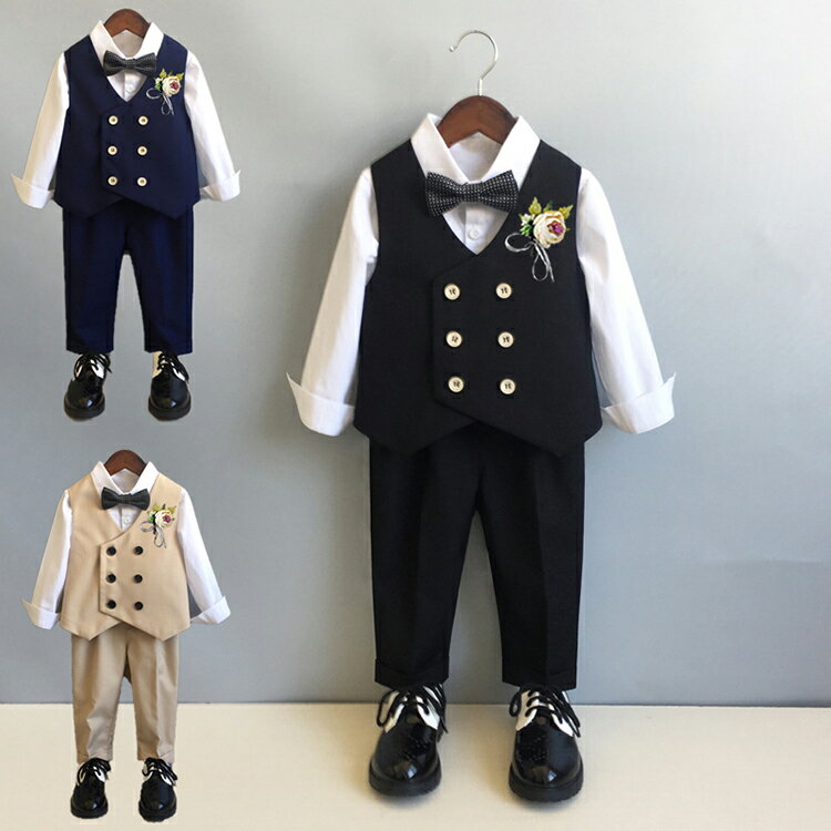樂天商城 - 【送料無料 】スーツ 3点セットアップ 子供服 キッズ ジュニア男の子ドレス 秋冬 入学式 卒業式 フォーマル 男児 結婚式 秋冬 上下セット 80cm-150cm