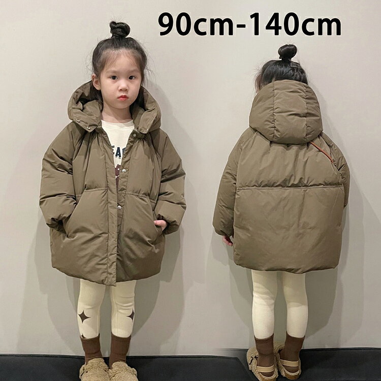 樂天商城 - ダウンコート キッズ 女の子 男の子 子供服 冬 ダウンジャケット ロングコート パーカー フード付き トレンチコート ジャケット ジャンパー アウター トップス 韓国子供服 ベビー服 おしゃれ 可愛い 暖かい 防寒 誕生日 プレゼント 90cm 100cm 110cm 120cm 130cm 140cm