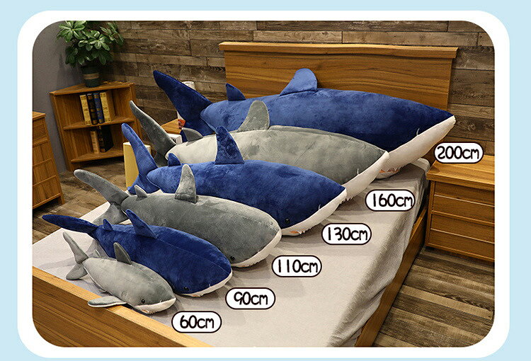 セレクトショップHARUのぬいぐるみ さめ 鮫 サメ シャーク 魚 サメぬいぐるみ 大きい 水族館 抱き枕 グッズ クッション だきまくら 枕 まくら 可愛い 鮫 縫い包み 子供 誕生日 おもちゃ お祝い 記念日　クリスマス プレゼント ギフト お祝い 贈り物 インテリア 60cm 90cm 110cm 130cm 160cm 200cm｜アングル2