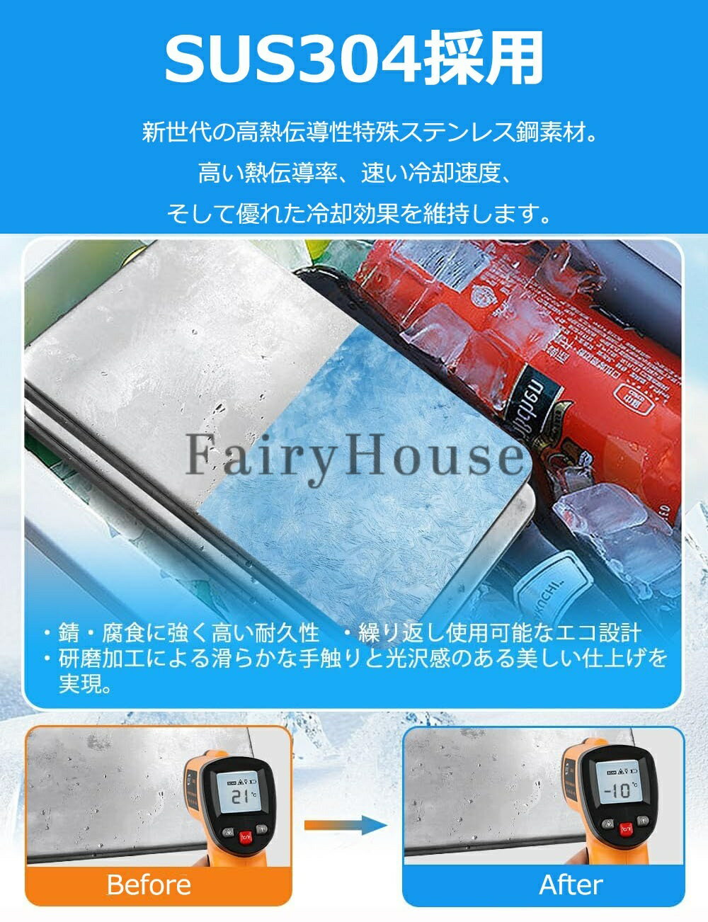 【10%OFFクーポン】保冷剤 ステンレス製 驚異の保冷力 冷却用品 防災 長時間 保冷アイス保冷剤 長持ち 繰り返し使用可 保冷剤 長時間 強力 スピード冷凍＆高性能保冷 ステンレス製アイスパック 長持ち再利用可 1/2個セット 防災用にも最適 アウトドア キャンプ 釣り