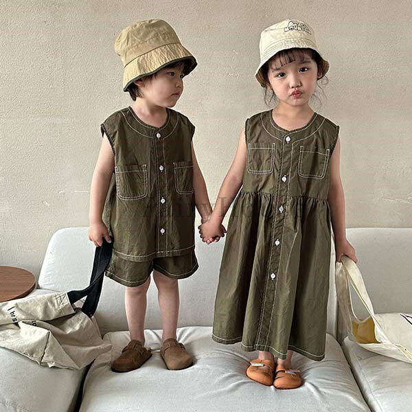 Top & Bottom Sets - セットアップ ワンピース キッズ 子供服 女の子 男の子 夏服 韓国子ども服 シャツ ショートパンツ ジュニア おしゃれ かわいい ベビー服 入学 入園 保育園 幼稚園 誕生日 プレゼント お姫様 ナチュラル 150cm 140 130 120 110 100 90 80