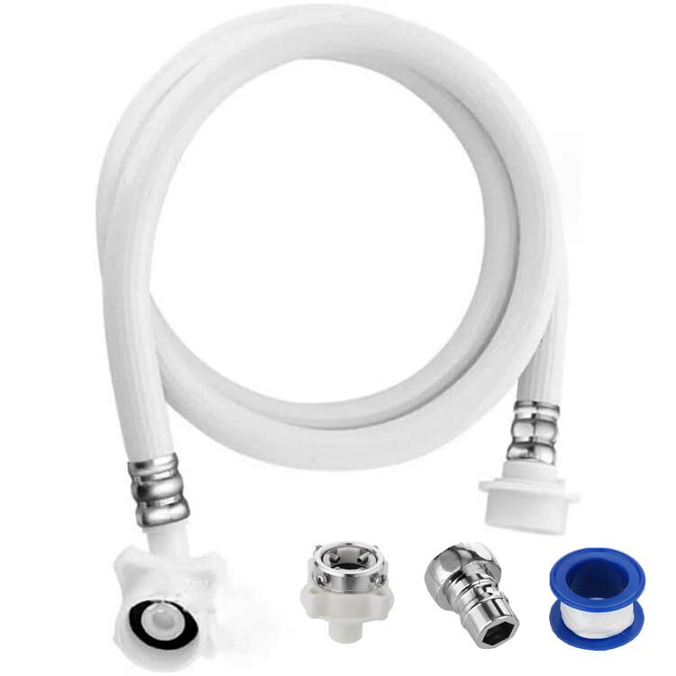 【6%OFFクーポン】洗濯機給水ホース 全自動用 2M 全自動洗濯機給水ホース ワンタッチ元口付き 洗濯機給水延長ホース ワンタッチ接続 取付簡単 抜け防止 水漏れ防止 汎用 抗菌 防臭 洗濯機用ホース交換部品 0.6m 0.8m 1m 1.5m 2m 2.5m 3m 自動洗濯機用 送料無料