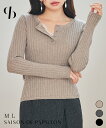 【予約商品】ニット レディーストップス テレコリブ リブ素材 ヘンリーネック リブニット やや厚手 温かい レース付き ボタン付き ストレッチ 伸縮性 カジュアル フィット感 通勤 秋 冬 大人っぽい 女の子 SAISON DE PAPILLON sdp8110