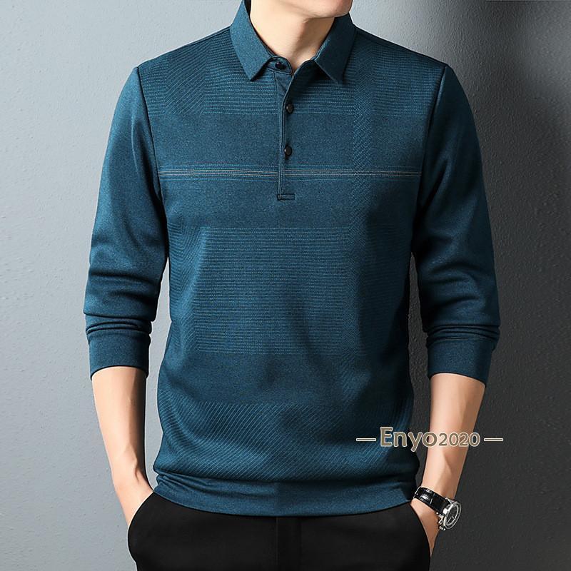 ポロシャツ メンズ Polo 長袖 チェック柄 ビジネス Tシャツ ゴルフウェア ストレッ...