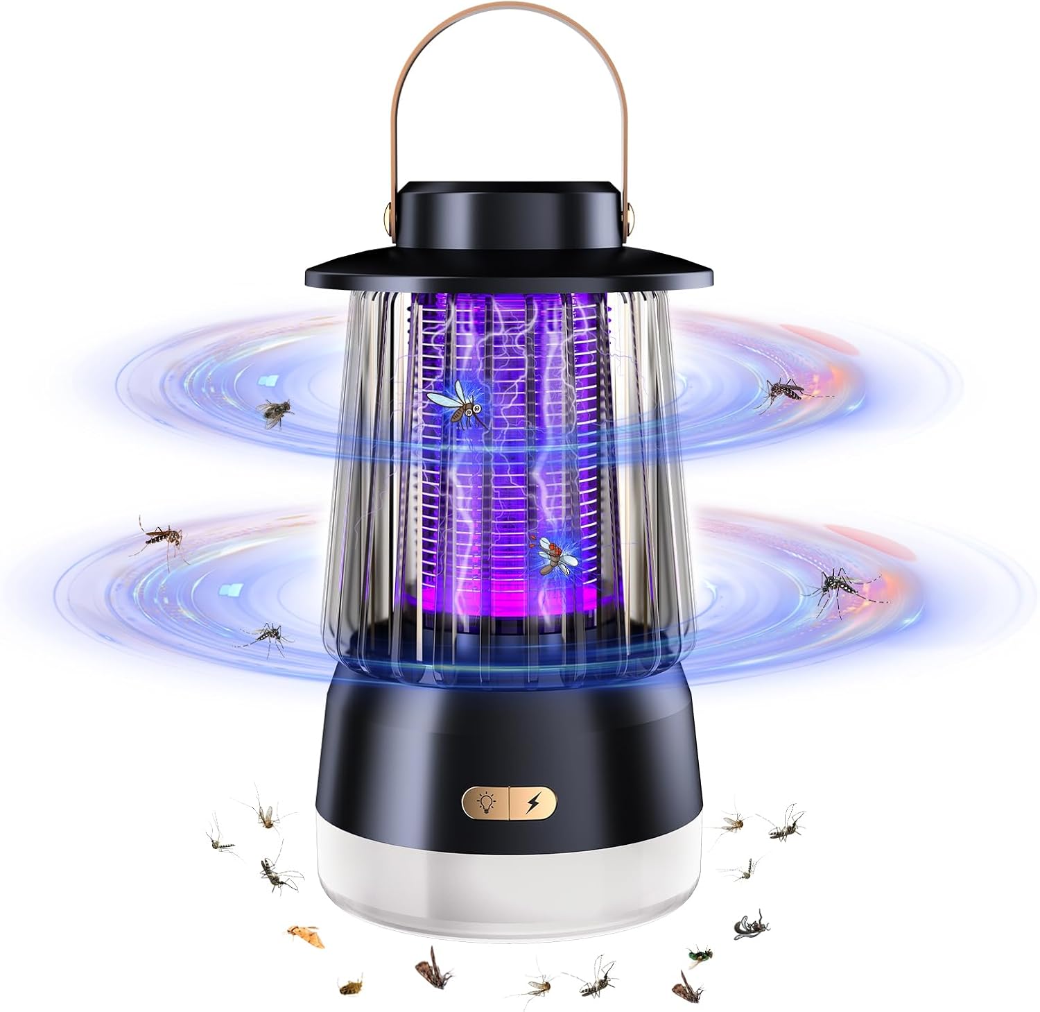 【2025年夏新モデル】電撃殺虫器 電気蚊取り器 電撃殺虫灯 捕虫器 殺虫灯/炎ムードライト/LED照明3in1 ..