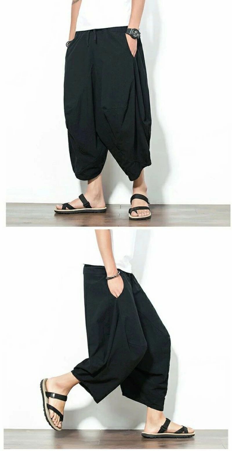 ワイドパンツ メンズ サルエルパンツ 無地 カジュアル ガウチョパンツ ウエストゴム 9分丈 ゆったり 大きいサイズ 肌触りの良さ ワイド感 清涼な着心地 キレイめ 春夏 男女 新入荷！