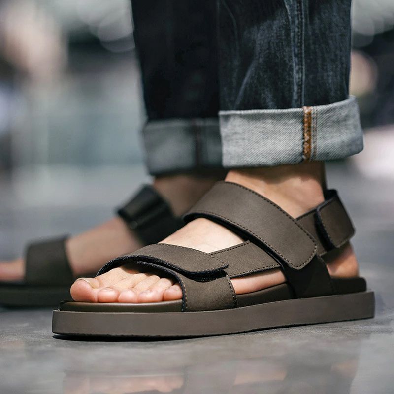 SANDALS 056 メンズ 本革 牛革レザーサンダル アメカジ ビーチサンダル 靴 アウトドア 滑り止め