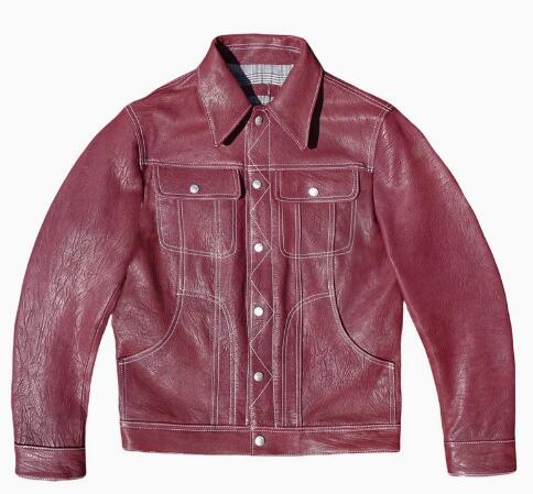 乐天商城 - 秋冬 新品　レトロ　牛革　本革 上品　メンズライダースジャケット 革ジャン S～3XLワインレッド