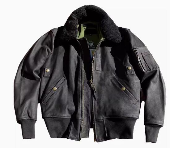 樂天商城 - 秋冬 新品　B15牛革　レトロ　本革 上品　ファー襟　フライトジャケット　メンズライダースジャケット 革ジャン S～5XL
