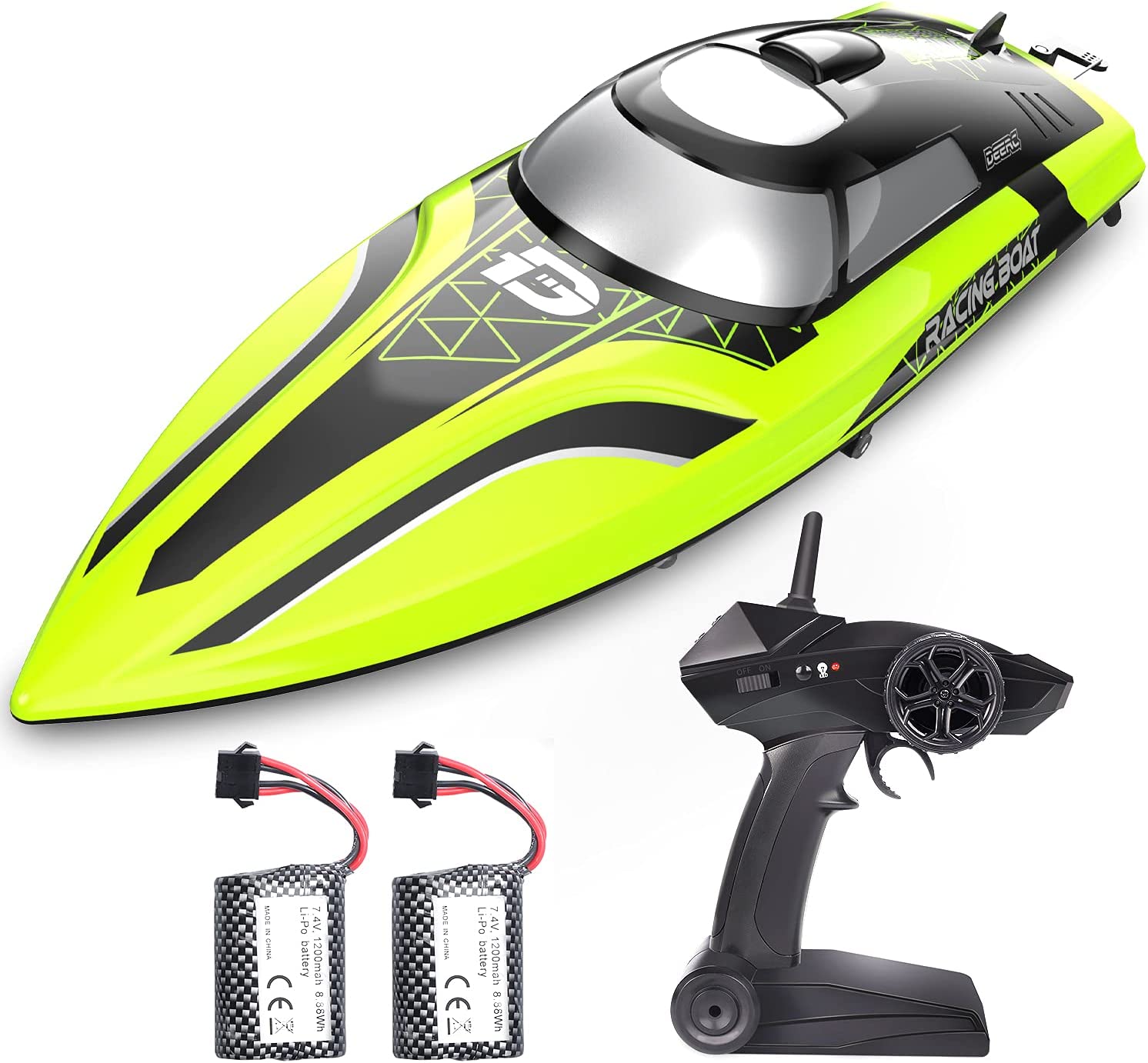 ラジコン ラジコンボート 船 ボート 高速 25km/h こども向け RC リモコン 防水性 バッテリー2個 操作時..