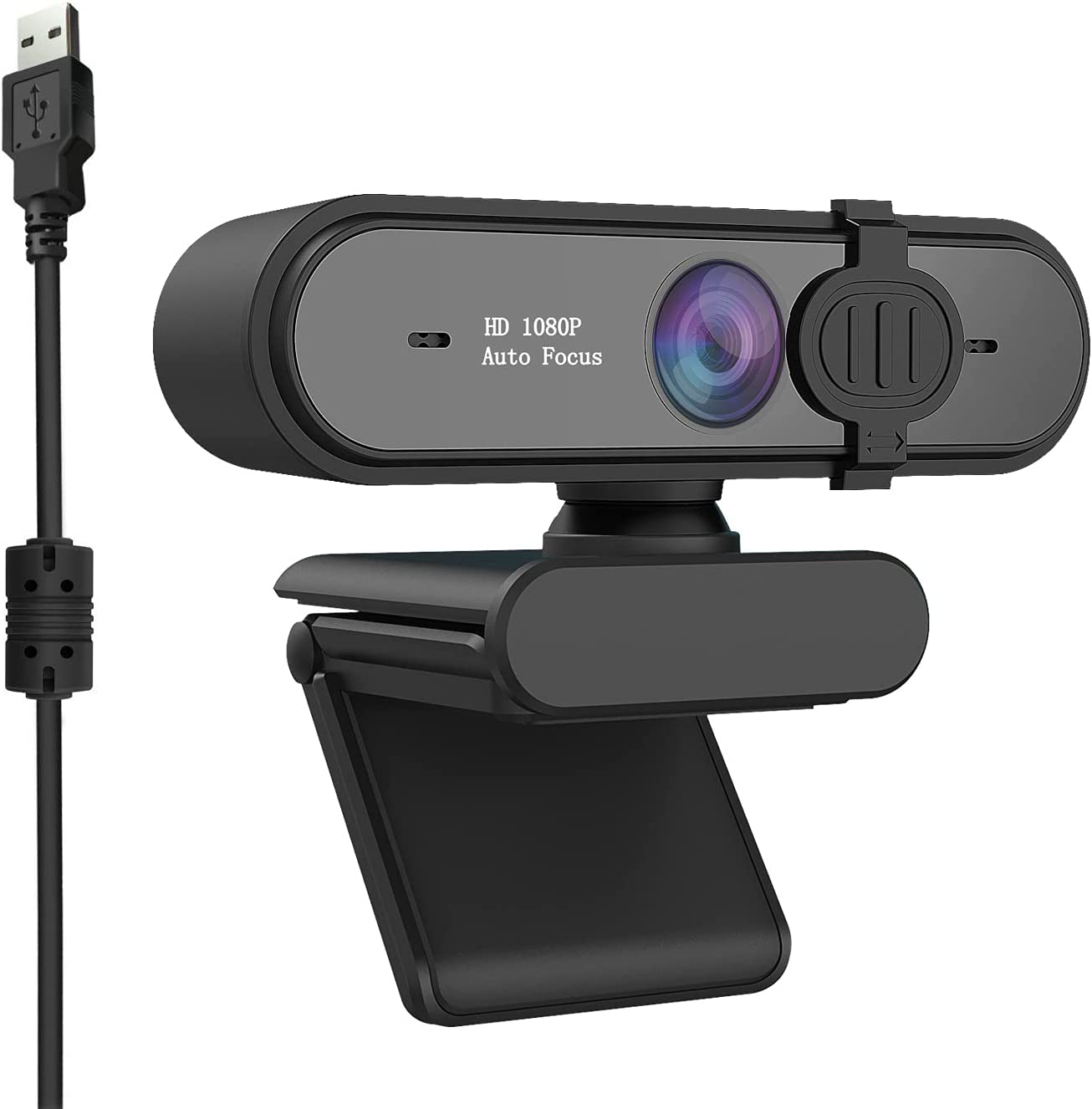 Webカメラ フルHD 1080P 60FPS 95°広角 ウェブカメラ ブラック 自動フォーカス ステレオマイク 幅広互..