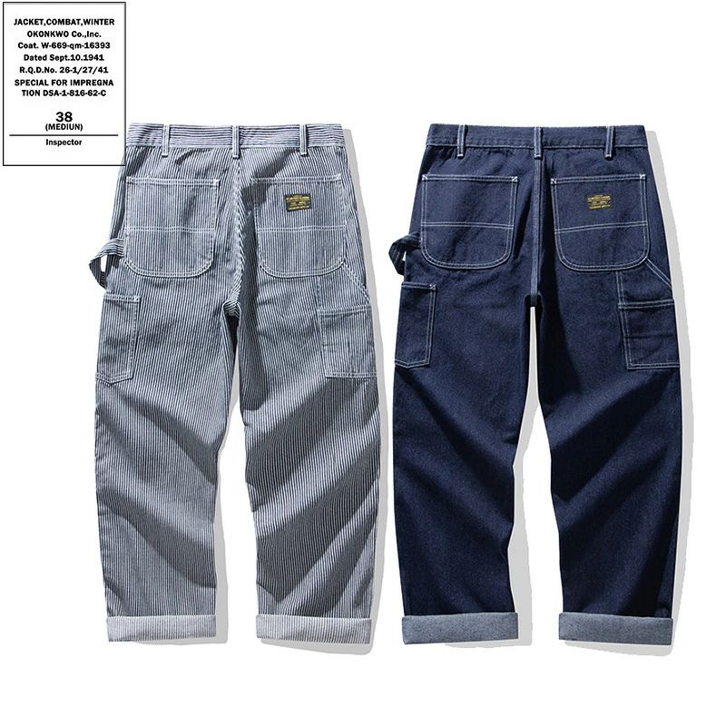 乐天商城 - OKONKWO　ヴィンテージ復刻アメカジ デニムパンツ　ジーンズ　ワークパンツ ロングパンツ メンズ用 レトロ