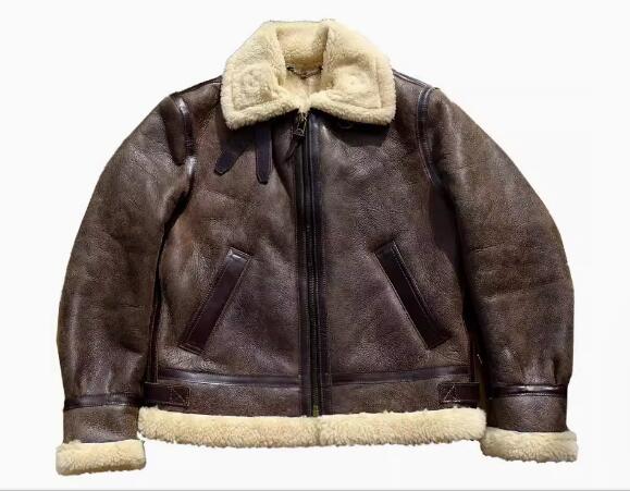 樂天商城 - 秋冬 新品　B3　暖かい レトロ　羊革 ムートン 毛皮一体極防寒　本革メンズライダースジャケット 革ジャン