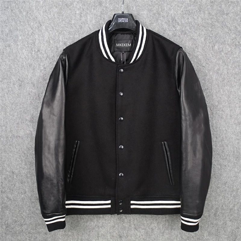 Coat - ライダースジャケット レザージャケット 本革 羊革　革ジャン メンズファッション 野球服　M～5XL黒