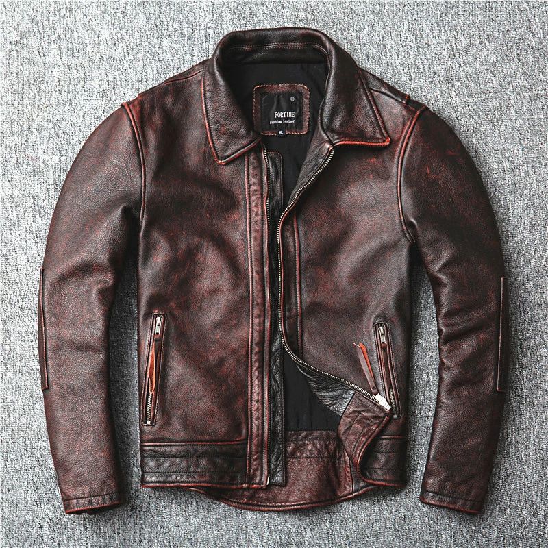 乐天商城 - メンズライダースジャケット レザージャケット 本革　牛革　革ジャンコート　アメカジ　vintage　バイクジャケット本革コート　S～5XL