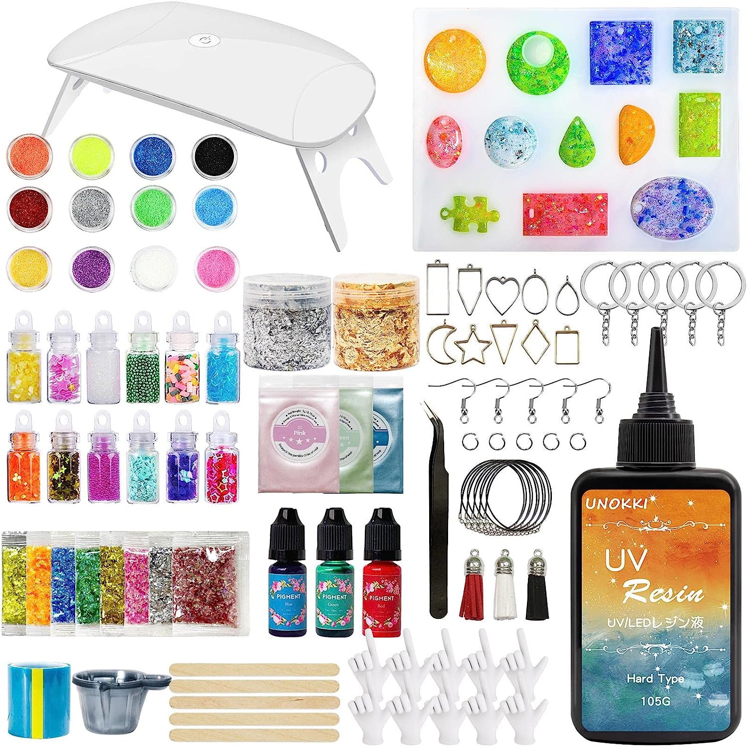 レジン セット UVレジン スターターキット セット 初心者 レジン 着色剤 レジン液 レジン型 uvライト ..