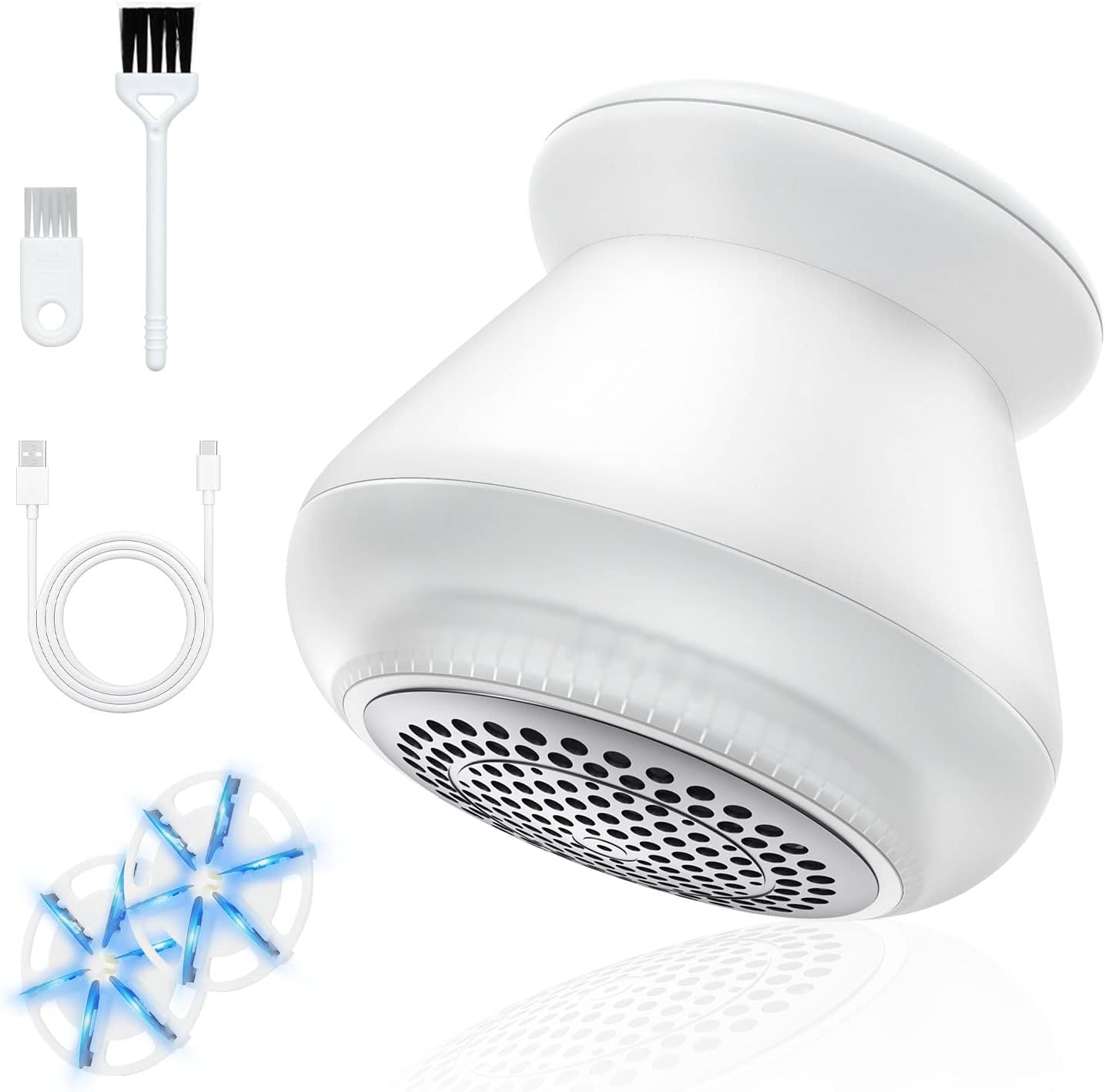 毛玉取り けだまとり 電動【LED搭載】強力6枚刃 高出力モーター コードレス USB充電式 毛玉取り器 人気..