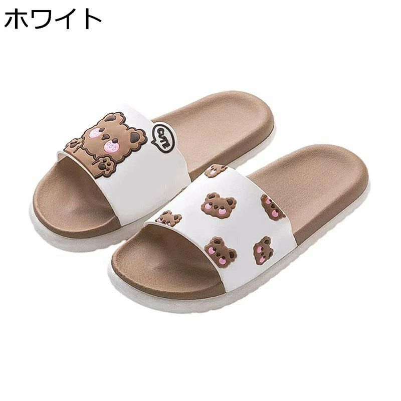 スリッパ ルームシューズ メンズ 室内スリッパ カップル 韓国 おしゃれ 熊柄 通気 耐摩耗性 PVC 静音 ..