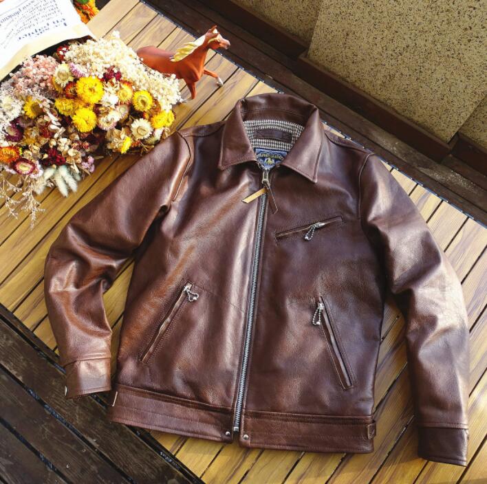 樂天商城 - メンズ牛皮 レザージャケット 本革 ホースハイド 革ジャン バイクレザー アメカジ メンズ S～5XL