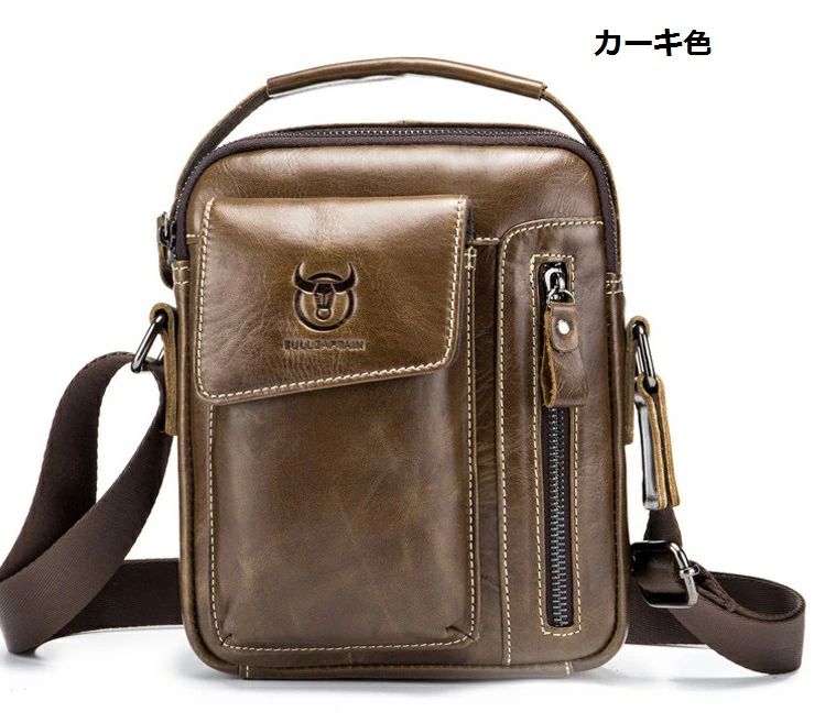 乐天商城 - メンズ牛革鞄 ショルダーバッグ メンズ バッグ 牛革 本革 リアル革　斜めがけ 通勤 仕事　アウトドア　格好良い