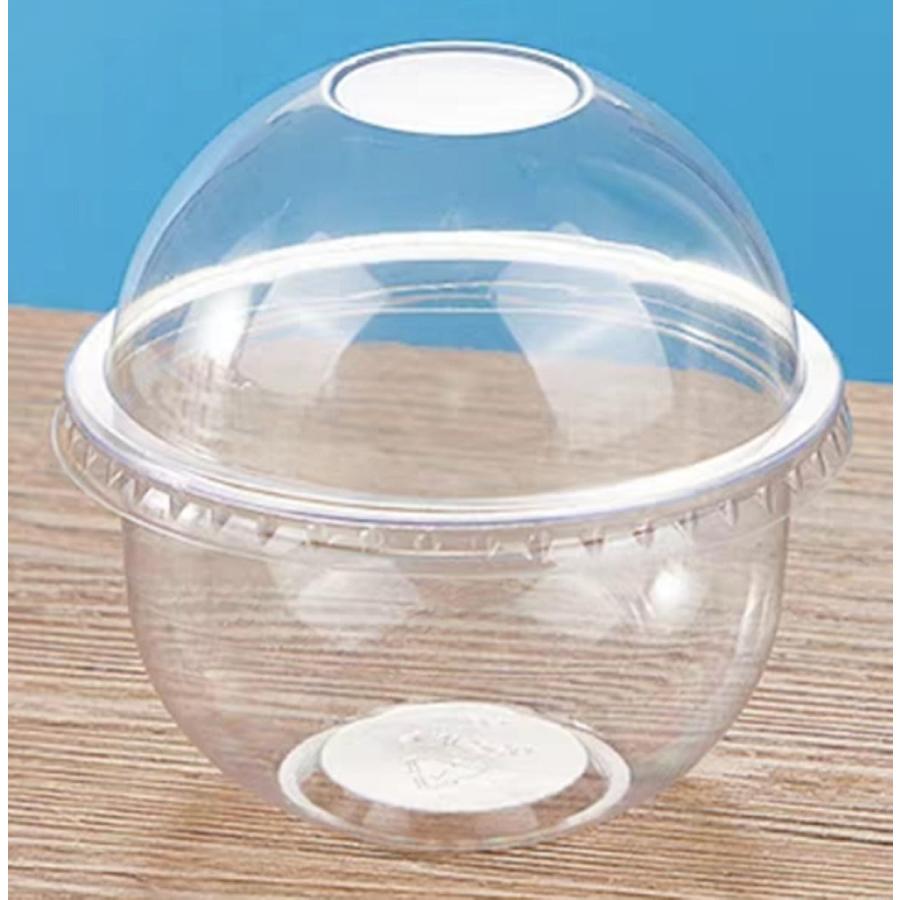 100個入り デザートカップ 使い捨てカップ 250/360/500ml クリアカップ+蓋 丸いスープカップ ププラス..
