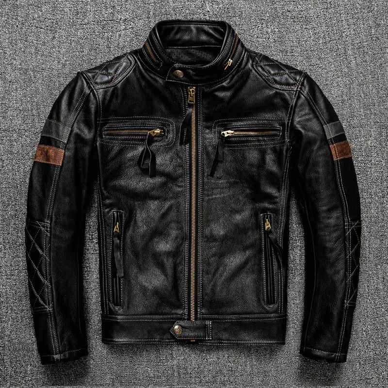 乐天商城 - ライダースジャケット レザージャケット 本革 牛革　革ジャン メンズ　ハレーバイクジャケット　上品　S～5XL黒