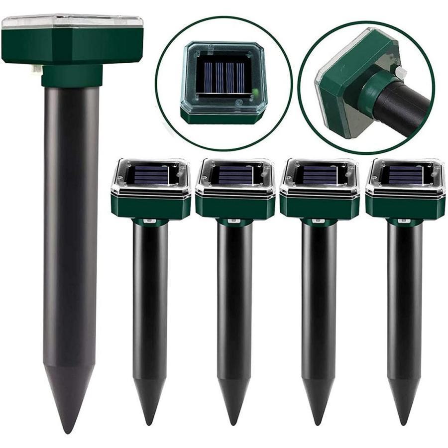 SAISONの4本セット 防獣グッズ モグラ 撃退器 撃退機 ネズミ 害獣 蛇 IP65防水防塵 アウトドア 庭園保護 モグラ 退治 蛇駆除 撃退棒 音波ソーラ｜アングル2